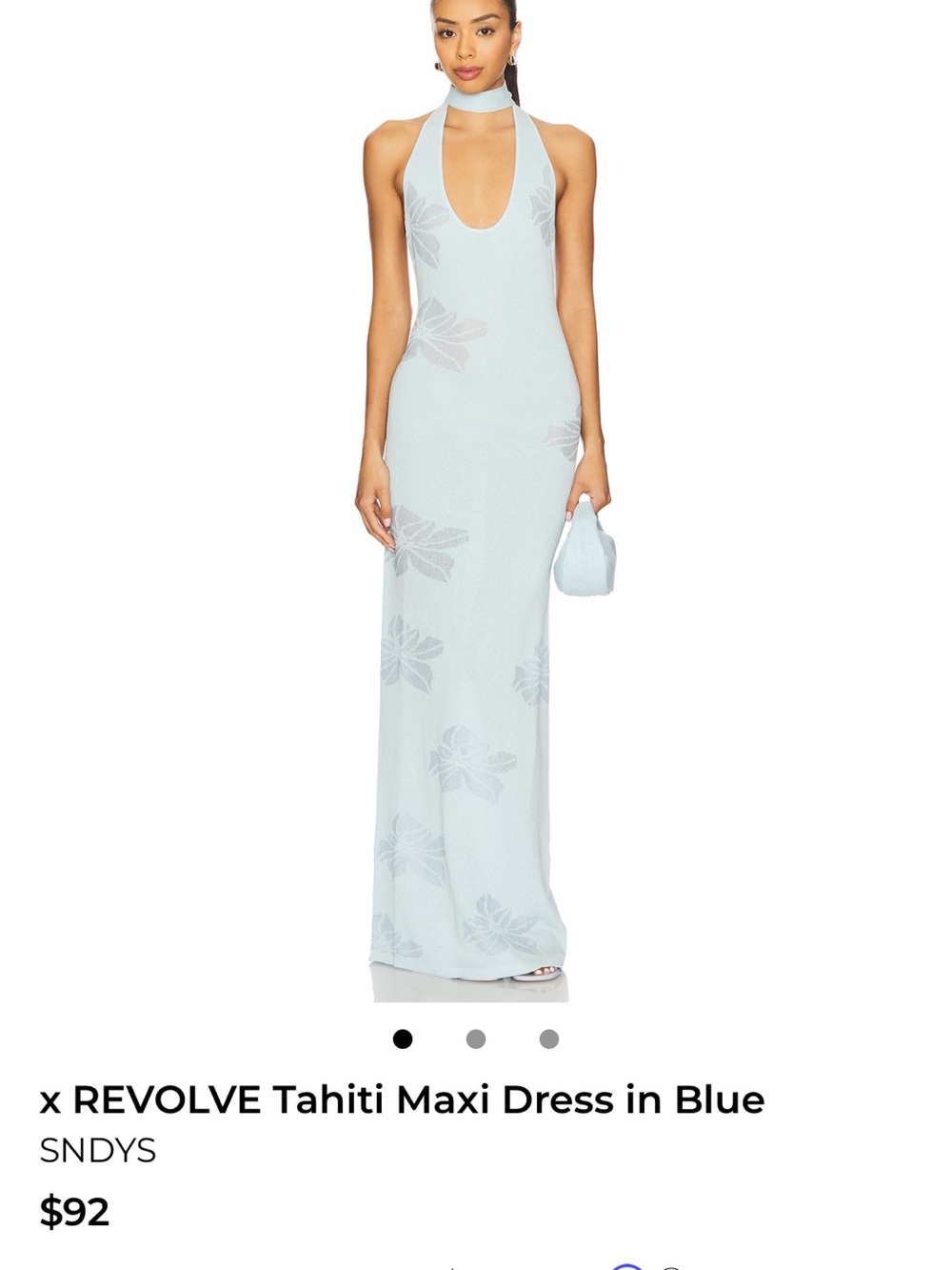 SNDYS Tahiti Halter Maxi Dress in Light Blue